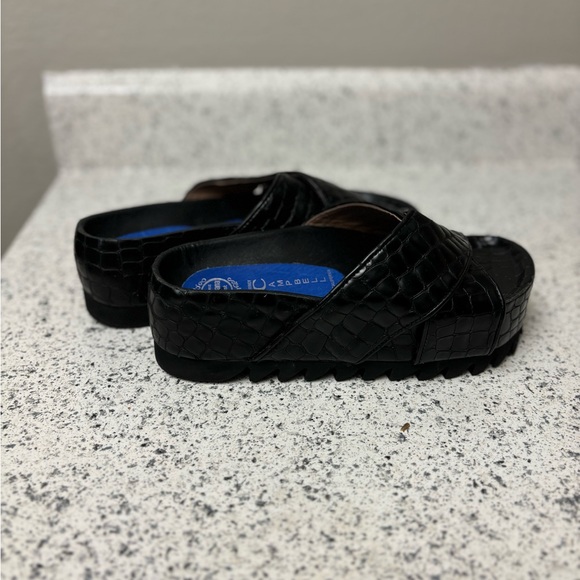 JEFFREY CAMPBELL Menorca 3X Sandal Black Croc Leather Platform Slide Size 8 - Picture 4 of 6